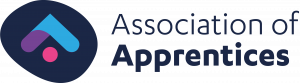 Association of apprentices logo in pink and blue