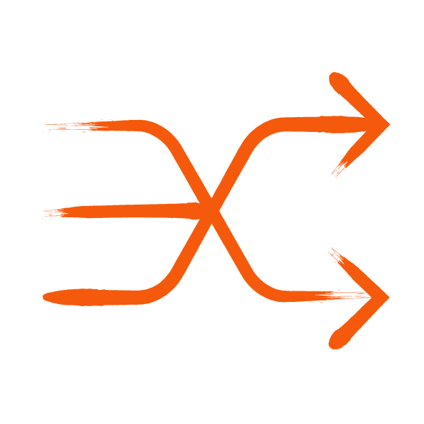 Pathways icon orange arrows